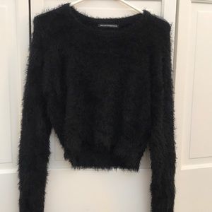 Fluffy cropped brandy Melville long sleeve shirt